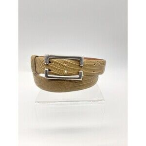 Dkny Vintage Medium Belt Green Leather Reptile Embossed Fashion Waist Adjustable